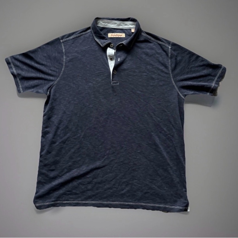 Tommy Bahama Polo Shirt Mens XLarge Blue Golf Short Sleeve Outdoor